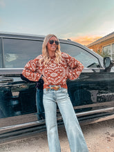 The Rosebud Heart Sweater (Rust) - The Vintage Emmie