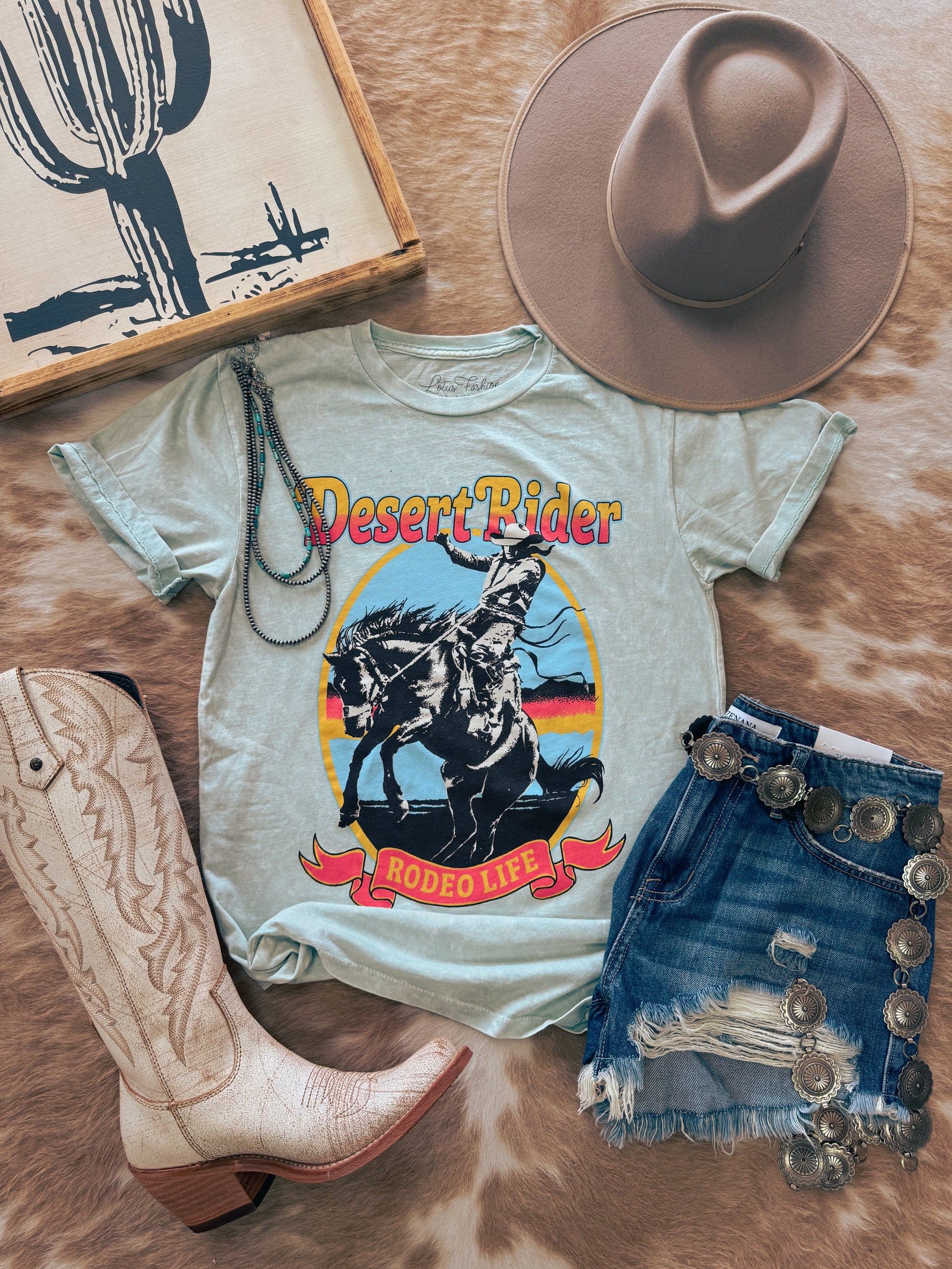 Desert Rider Tee (Mineral Wash Mint) - The Vintage Emmie