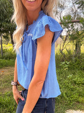 The Denison Embroidered Top (Blue)