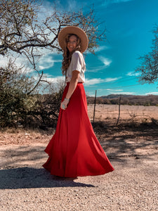 The Maydell Maxi Skirt (Red)