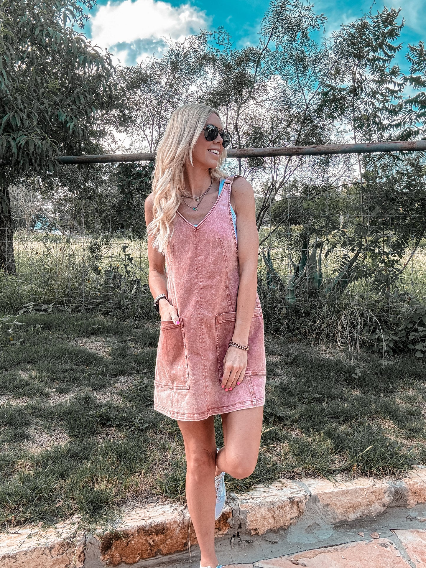 The Dixieland Overall Dress (Clay) - The Vintage Emmie