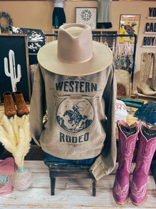 Western Rodeo Corduroy Sweatshirt (Camel)