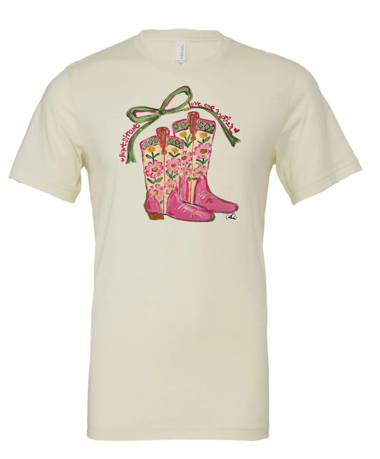 Boots Rooted In Faith “Hunt Strong” Tee (Cream) - PRE ORDER - The Vintage Emmie