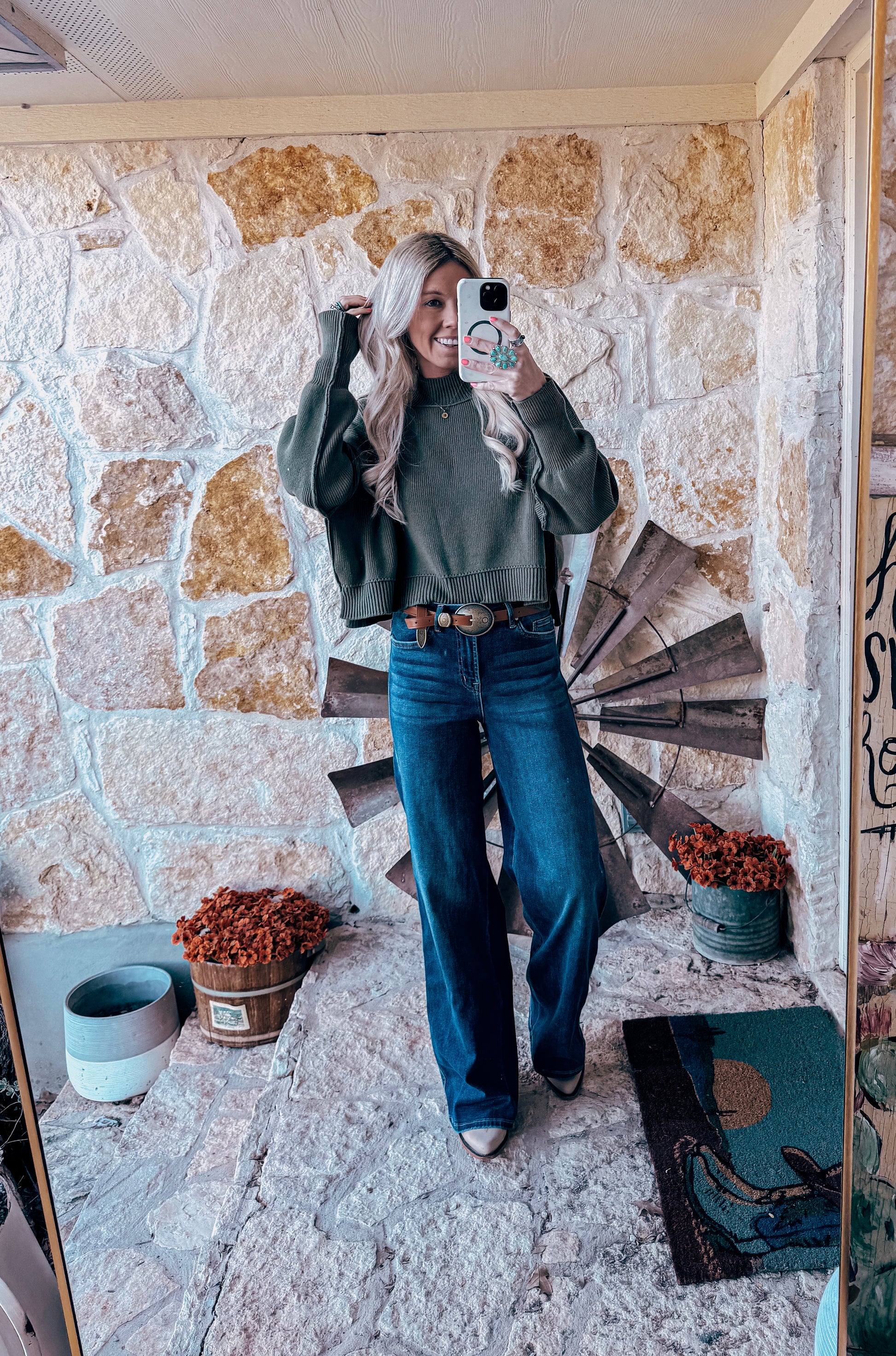 The Bristol Cropped Sweater (Green) - The Vintage Emmie