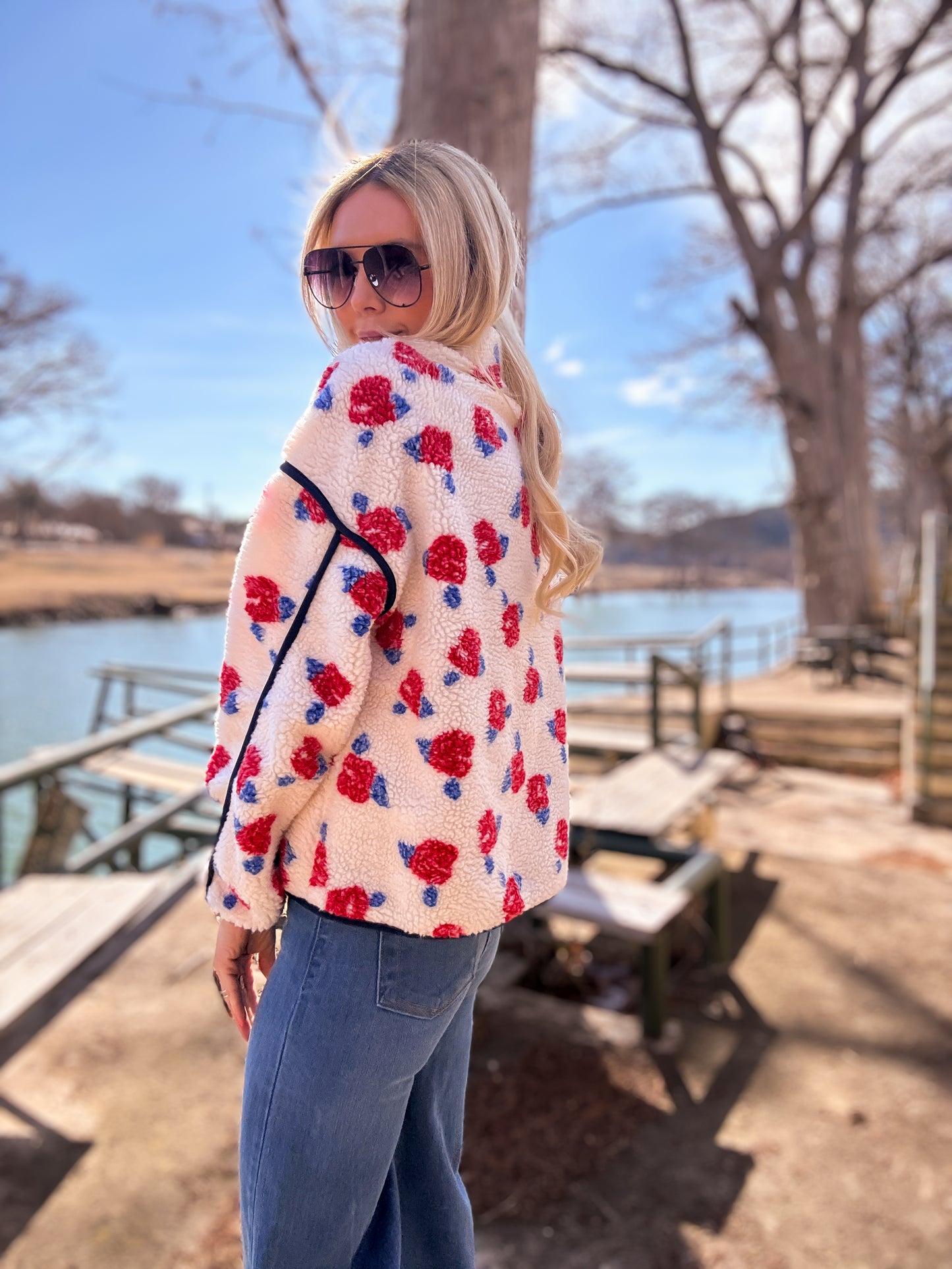 The Mackay Oversized Floral Fleece Jacket - The Vintage Emmie