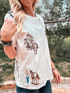 The Orla Western Embroidered Top (White)