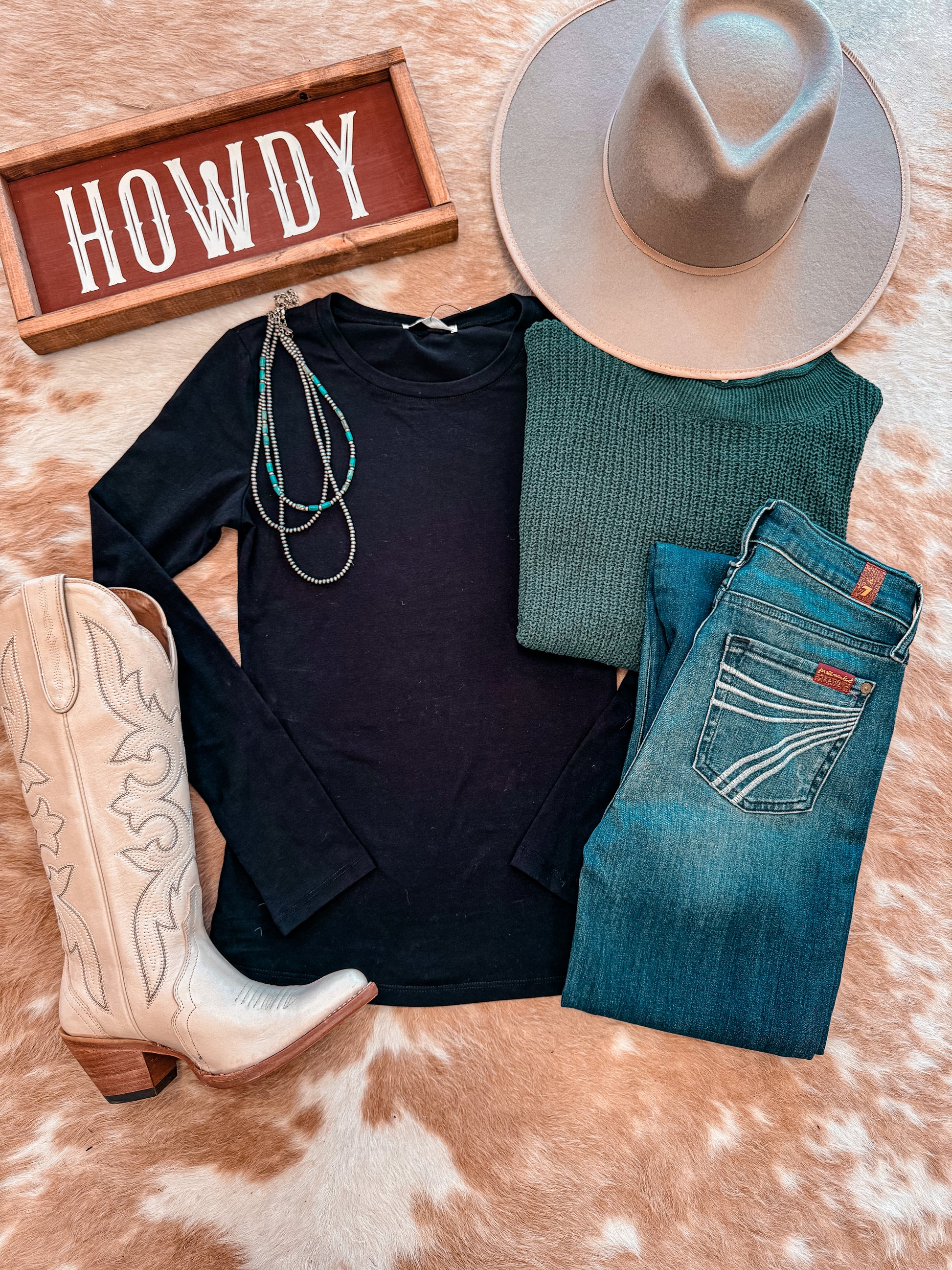 The Lela Basic Long Sleeve Top (Black) - The Vintage Emmie