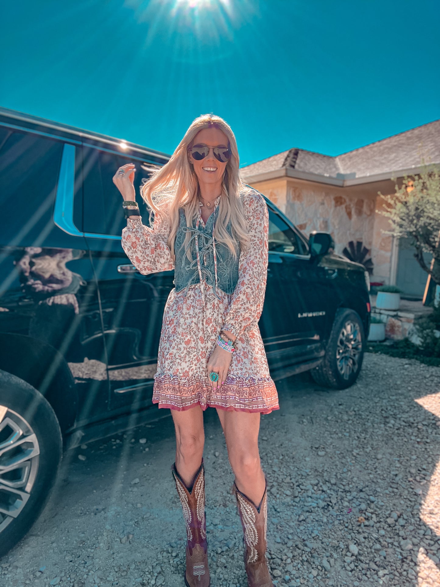 The Voca Floral Denim Vest - The Vintage Emmie