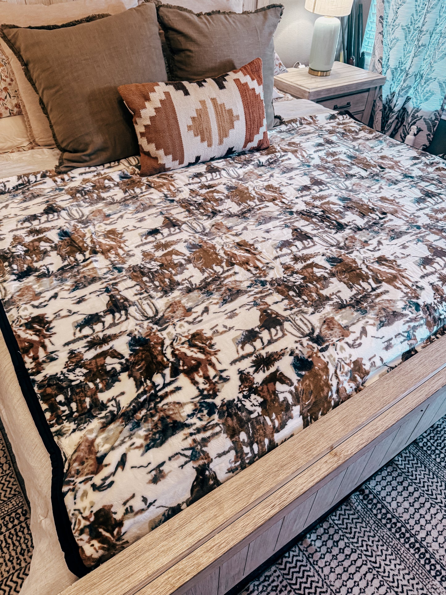The Cowboy Home Throw Blanket (Queen) - The Vintage Emmie