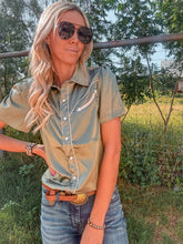 The Jamestown Silk Button Down (Sage)