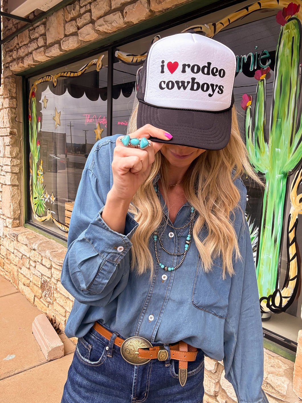 I love Rodeo Cowboys Trucker Hat