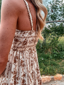 The Devine Floral Mini Dress (Brown Multi)