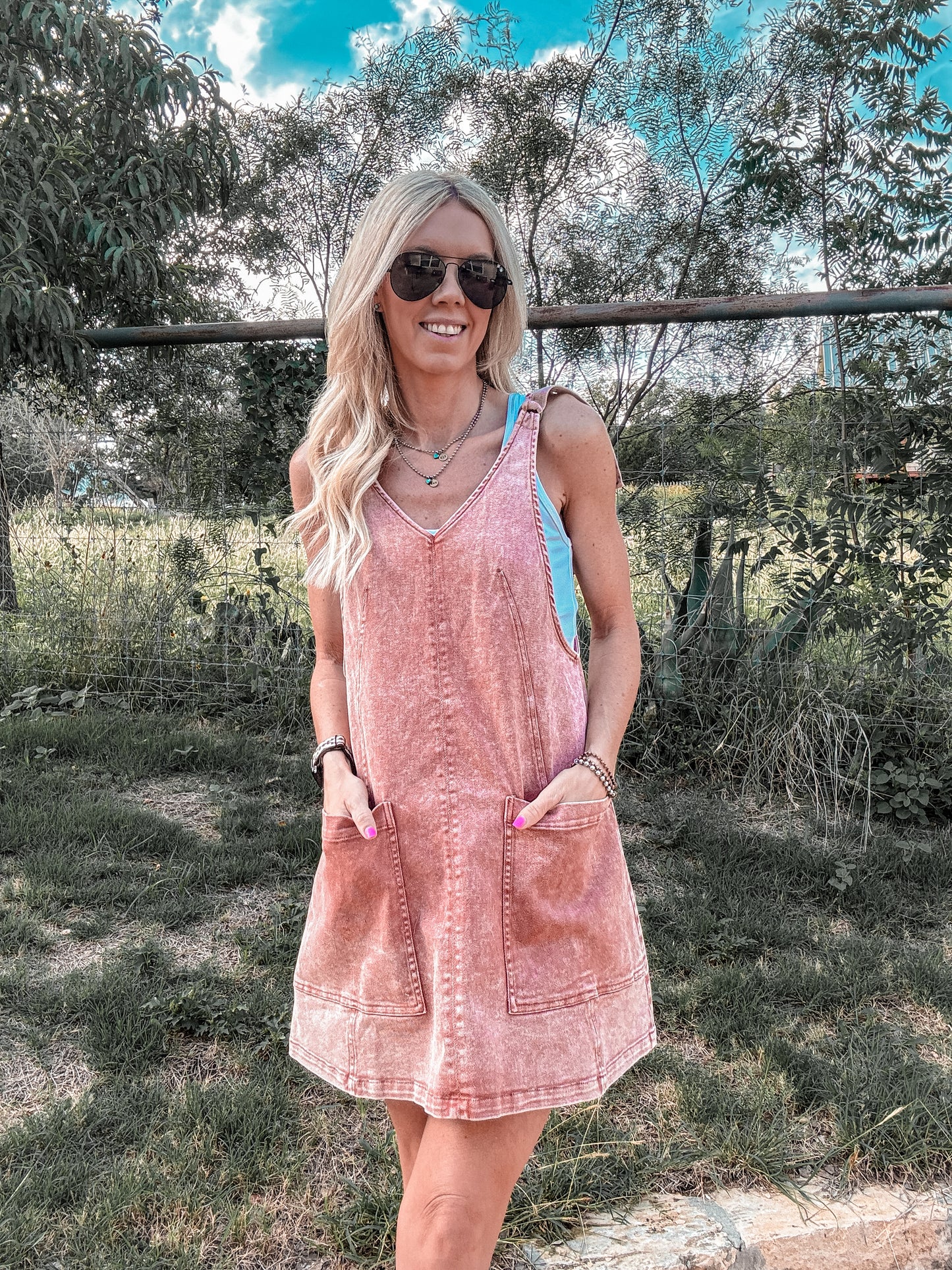 The Dixieland Overall Dress (Clay) - The Vintage Emmie