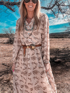 The Devers Rodeo Cowboy Dress (Tan)