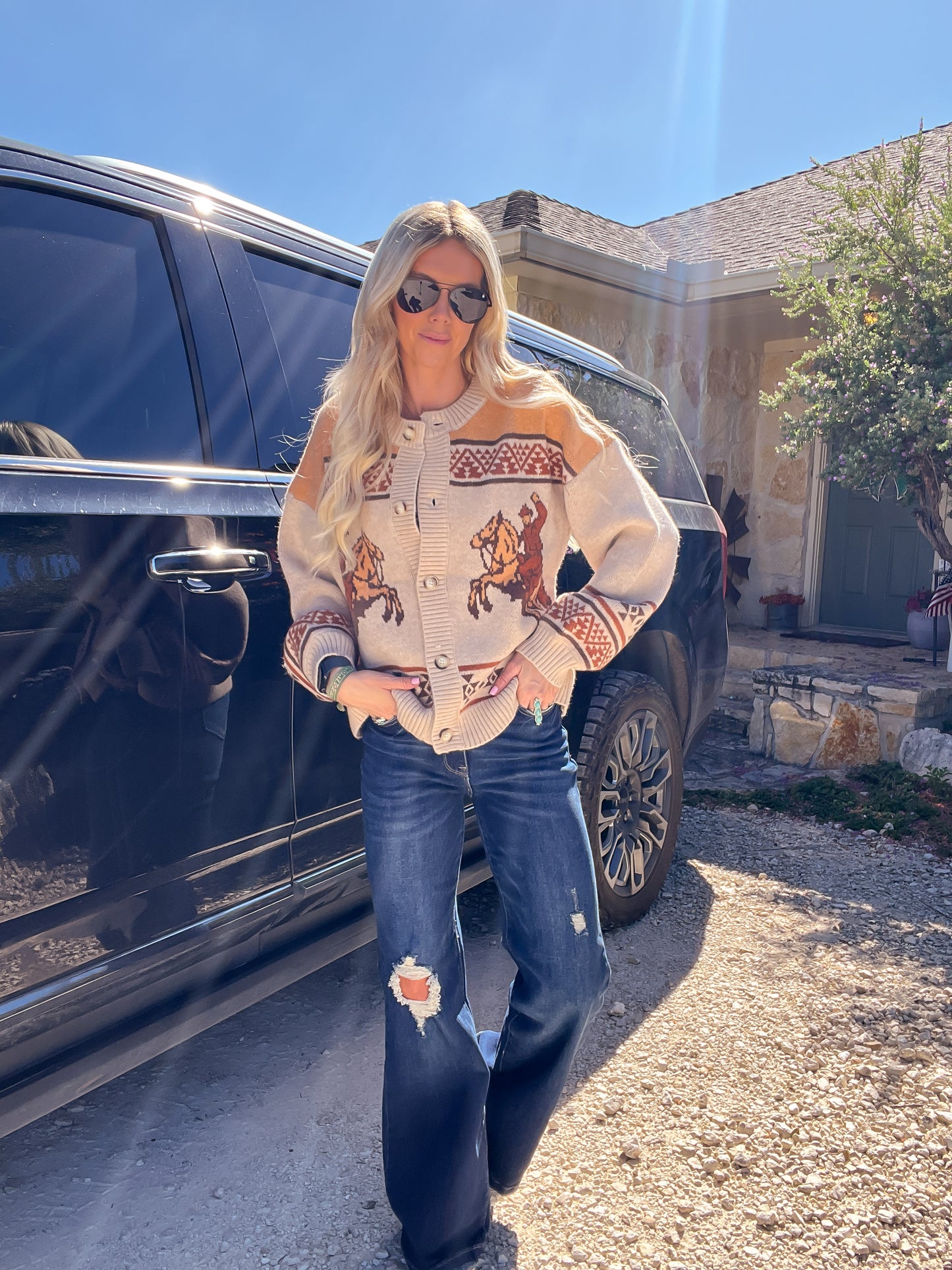 The Cheyenne Horse Cardigan