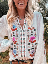 The Uvalde Embroidered Floral Top (White) - The Vintage Emmie