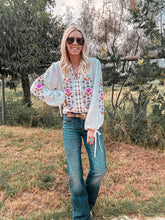 The Uvalde Embroidered Floral Top (White) - The Vintage Emmie