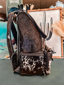 The Blue Ridge Cowhide Backpack (Dark Brown)