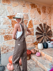 The Olton Denim Overalls (Brown) - The Vintage Emmie
