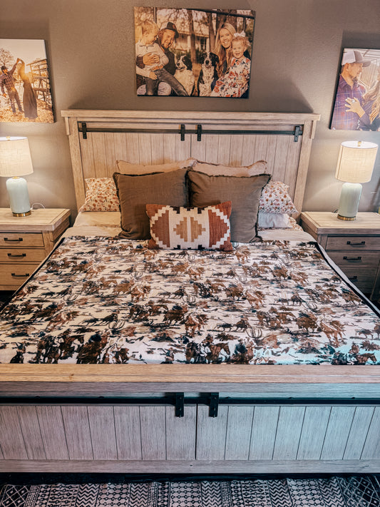 The Cowboy Home Throw Blanket (Queen) - The Vintage Emmie