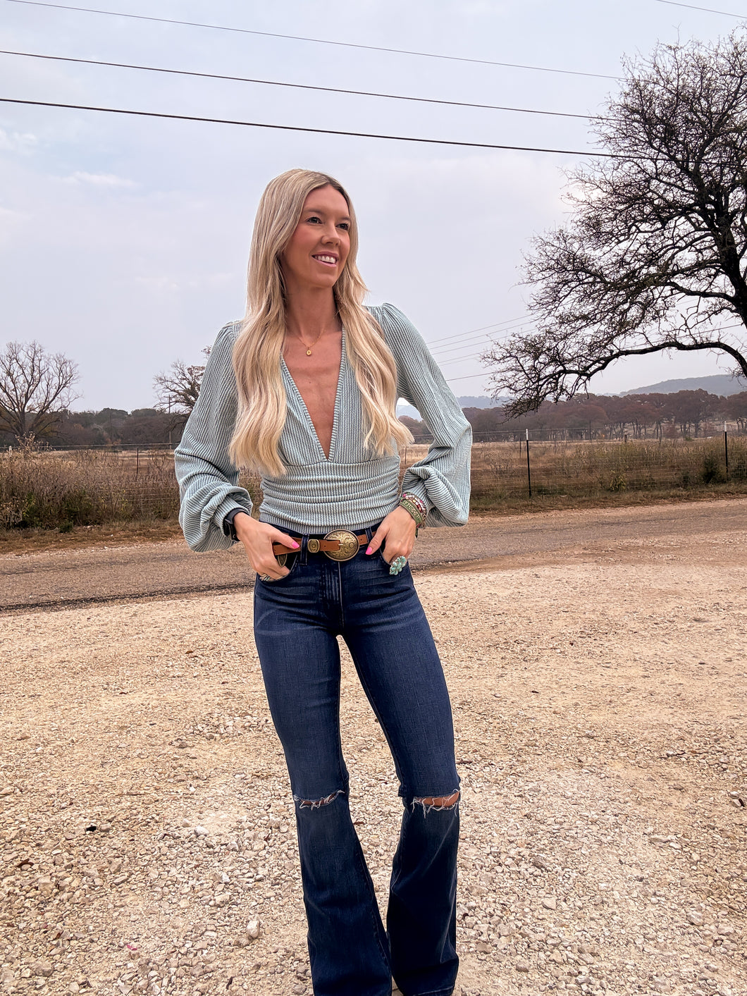 The Duval Bodysuit (Sage) - The Vintage Emmie