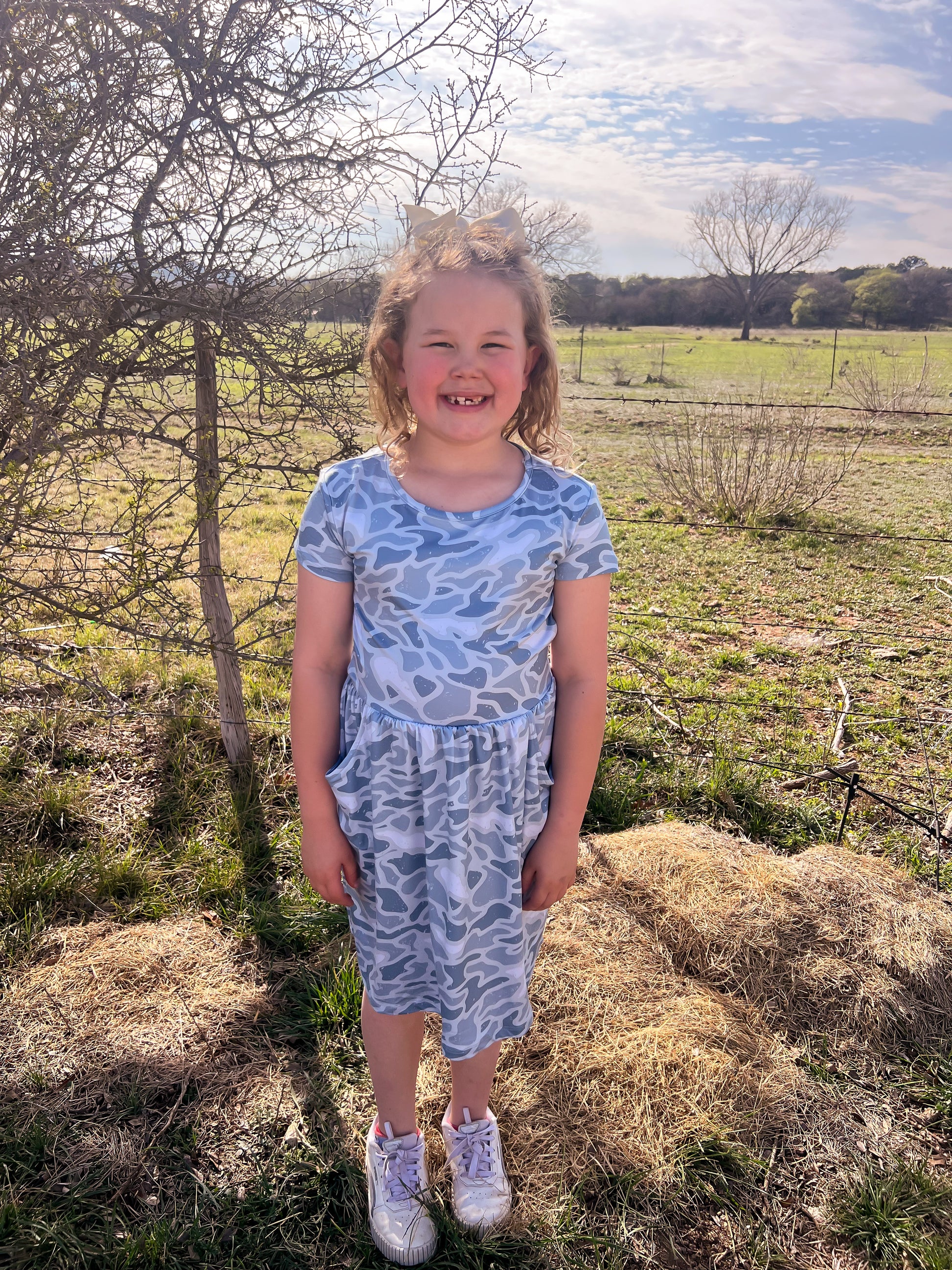 Burlebo Youth Seaside Camo Dress (Girls) - The Vintage Emmie