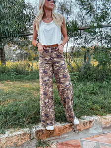 The Junction Wide Leg Camo Jeans