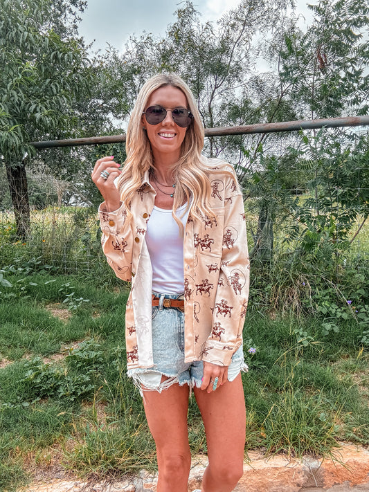 The Weimar Western Button Down (Cream) - The Vintage Emmie