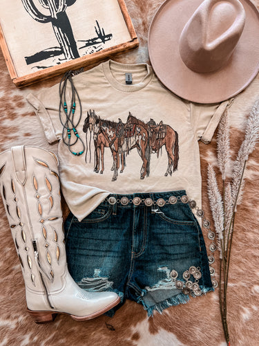 The Lonely Rider Horse Tee (Tan)