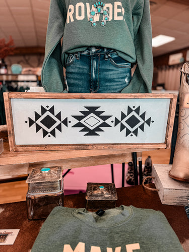 The Atoka Aztec Wooden Sign - The Vintage Emmie