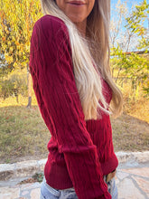 The Cora Cable Knit Sweater (Red)