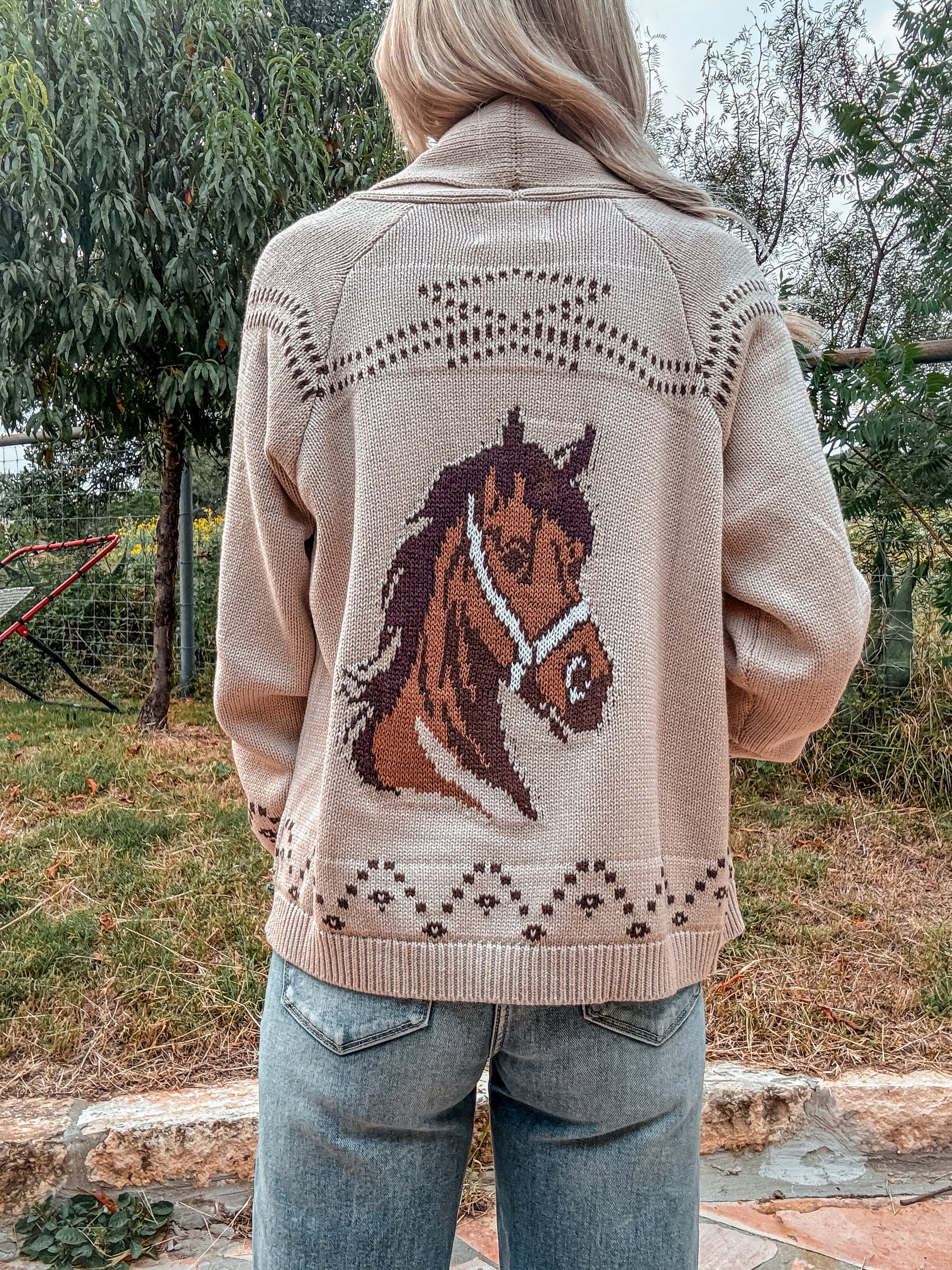 The Reagan Horse Cardigan - The Vintage Emmie