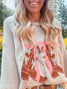 The Cameron Cowboy Boot Sweater (Tan)