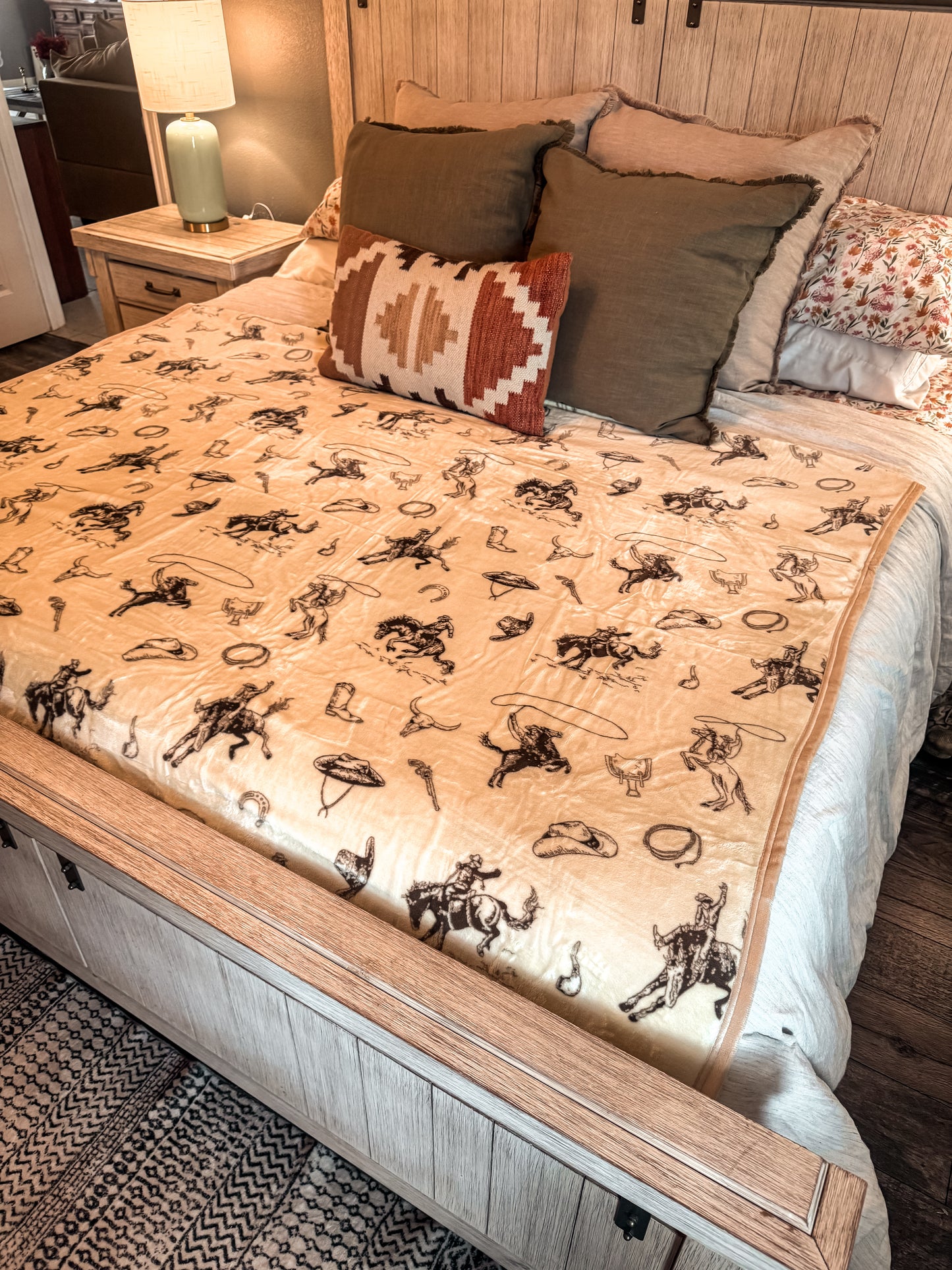 The Lasso Cowboy Throw Blanket (Queen) - The Vintage Emmie