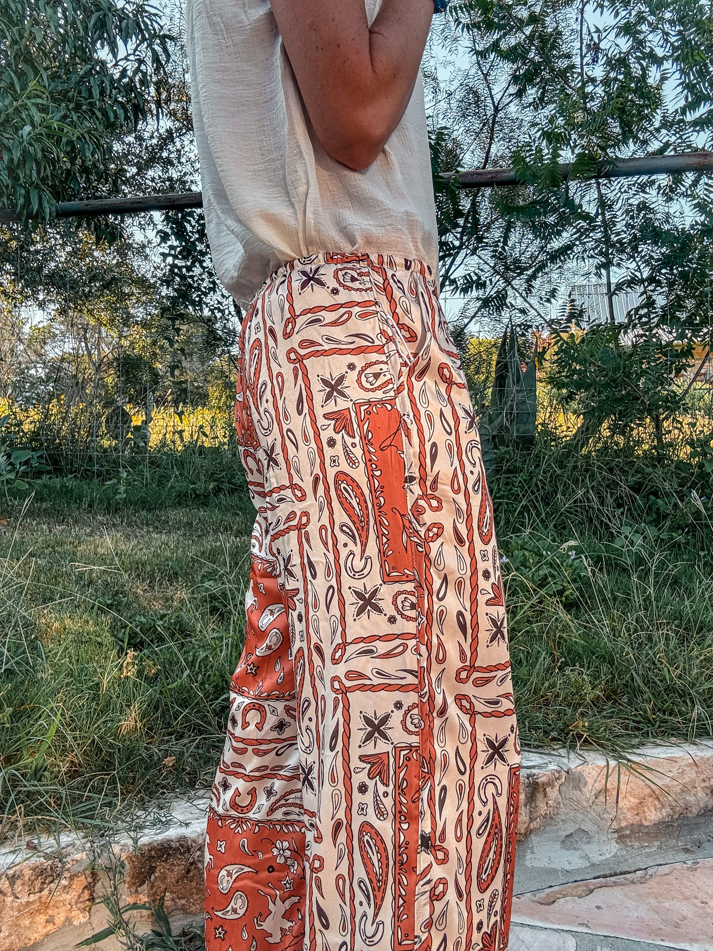 The Blanco Bandana Wide Leg Pants - The Vintage Emmie