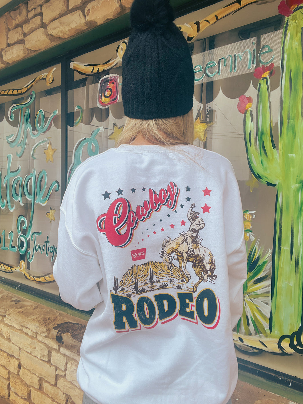 Cowboys Western Rodeo Sweatshirt (White)