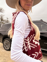 The Emory Sweater Vest (Red Aztec) - The Vintage Emmie