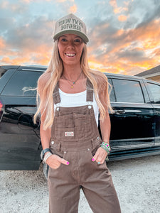 The Olton Denim Overalls (Brown) - The Vintage Emmie
