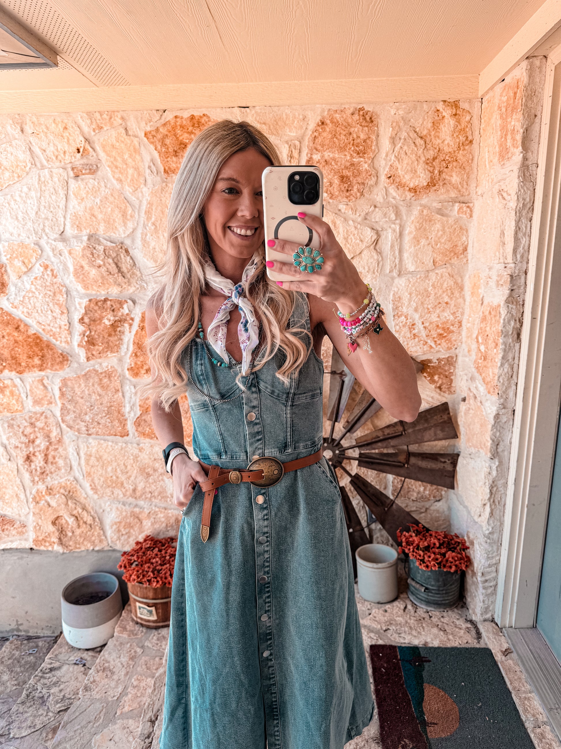 The Geneva Button Down Denim Midi Dress (Light Denim) - The Vintage Emmie