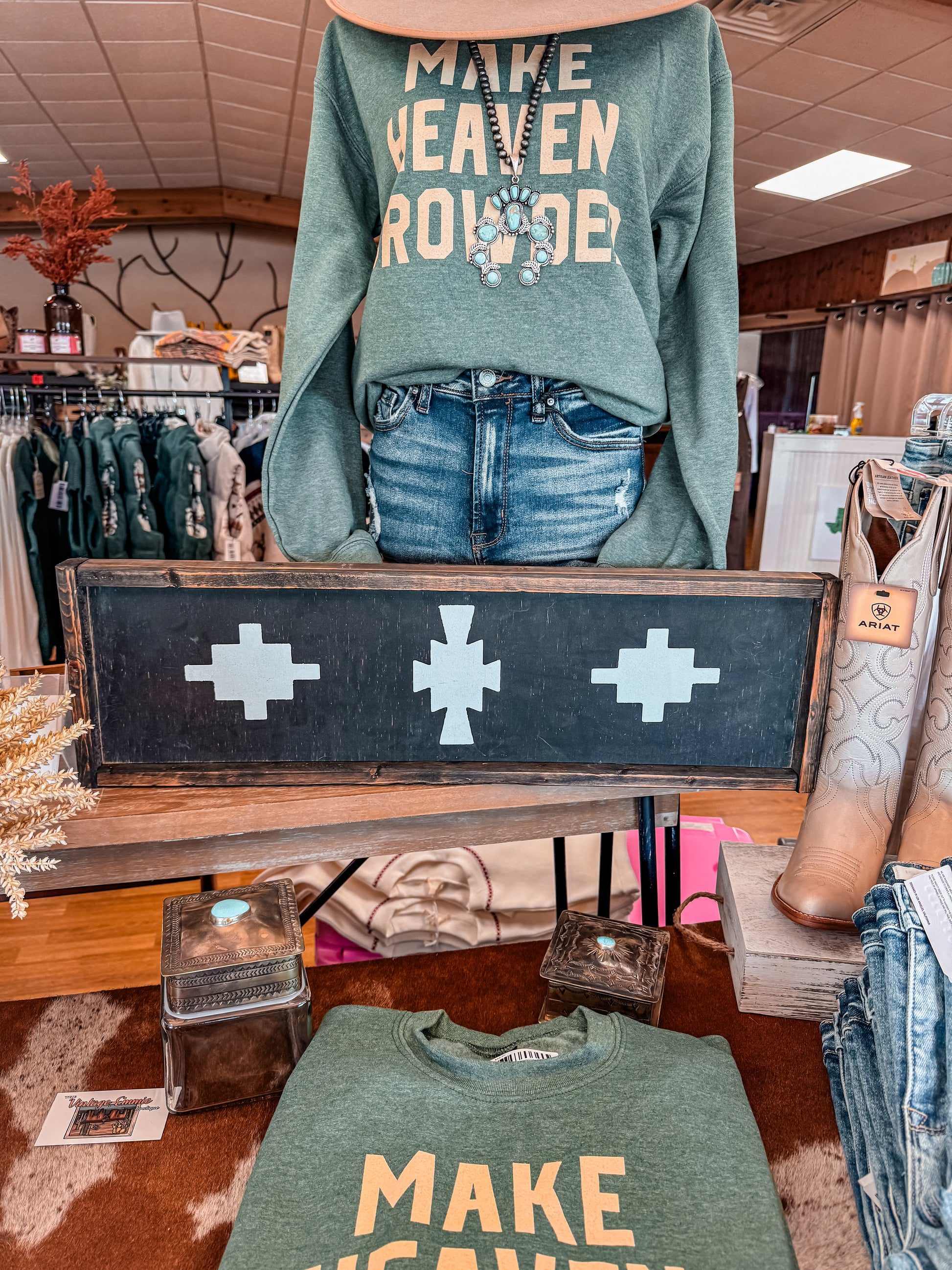 The Kaleta Aztec Wooden Sign (Balck) - The Vintage Emmie