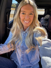 The Texola Stripe Button Down (Denim) - The Vintage Emmie