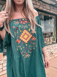 The Dabaney Embroidered Dress (Jade)