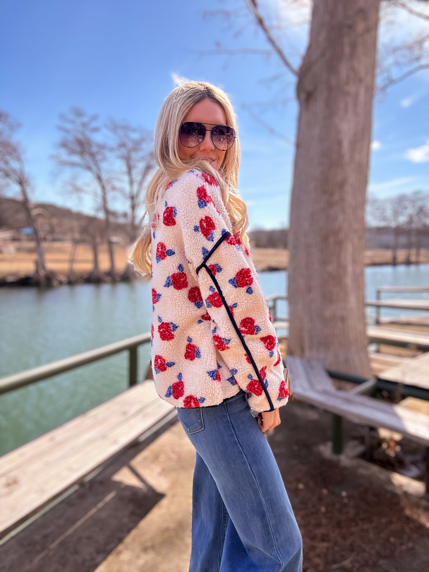 The Mackay Oversized Floral Fleece Jacket - The Vintage Emmie