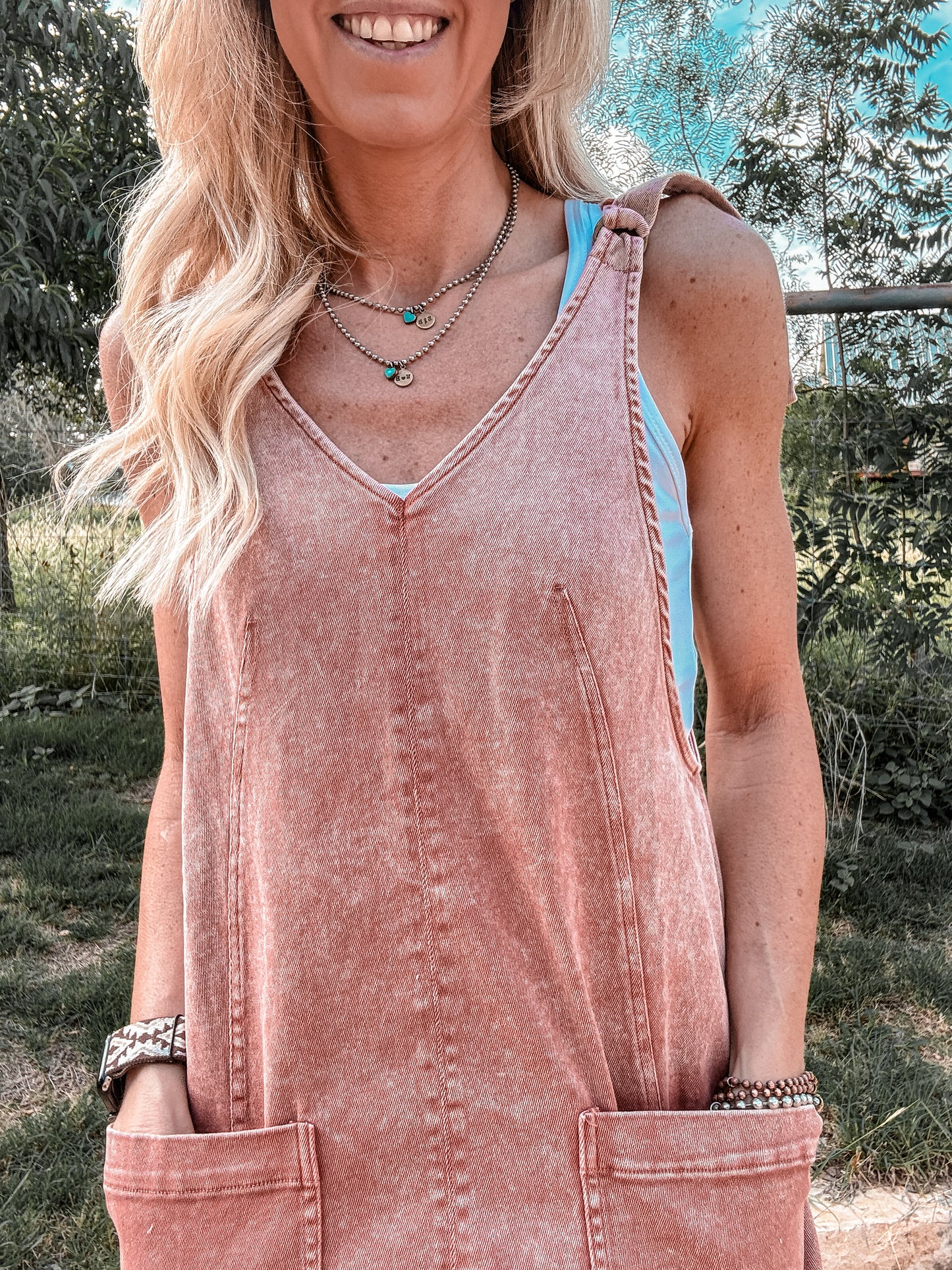 The Dixieland Overall Dress (Clay) - The Vintage Emmie