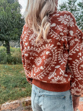 The Rosebud Heart Sweater (Rust) - The Vintage Emmie