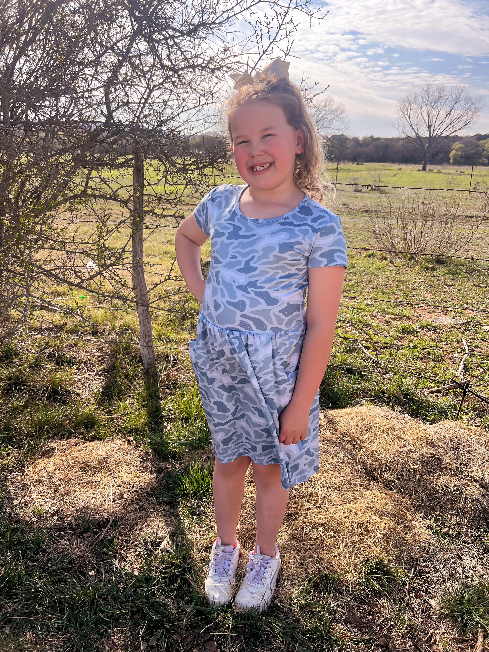 Burlebo Youth Seaside Camo Dress (Girls) - The Vintage Emmie