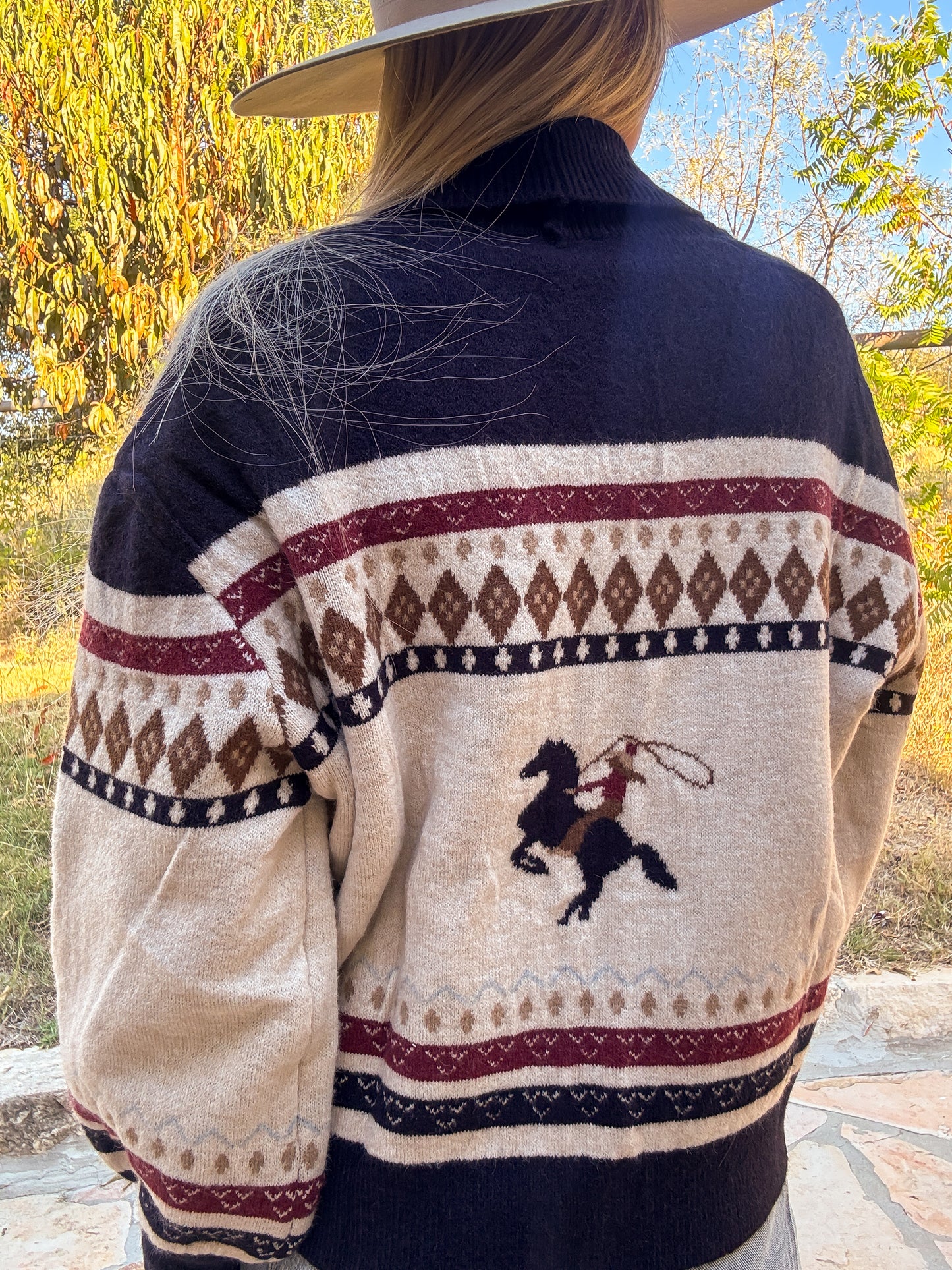 The Jacksonville Horse Sweater Jacket - The Vintage Emmie
