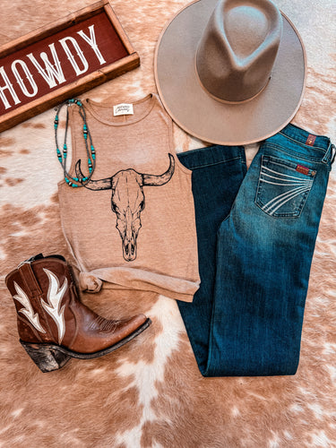 Bull Skull Tank Top - The Vintage Emmie