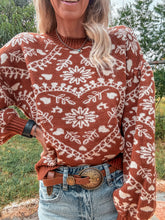 The Rosebud Heart Sweater (Rust) - The Vintage Emmie