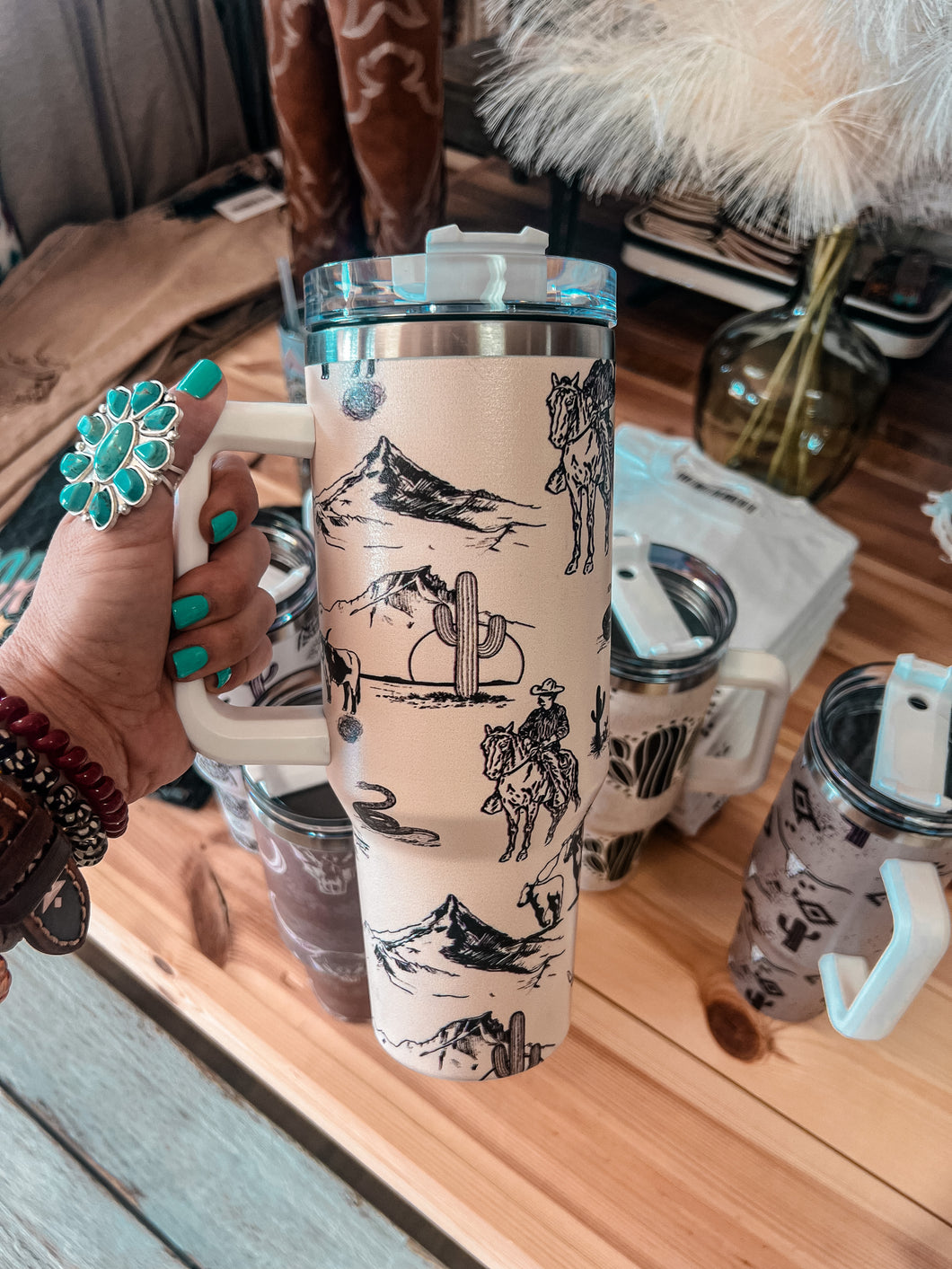 Western Desert Scene Tumbler (Off White)